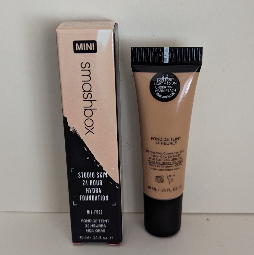2 x Smashbox Mini Studio Skin 24 Hour Hydra Foundation, Oil Free